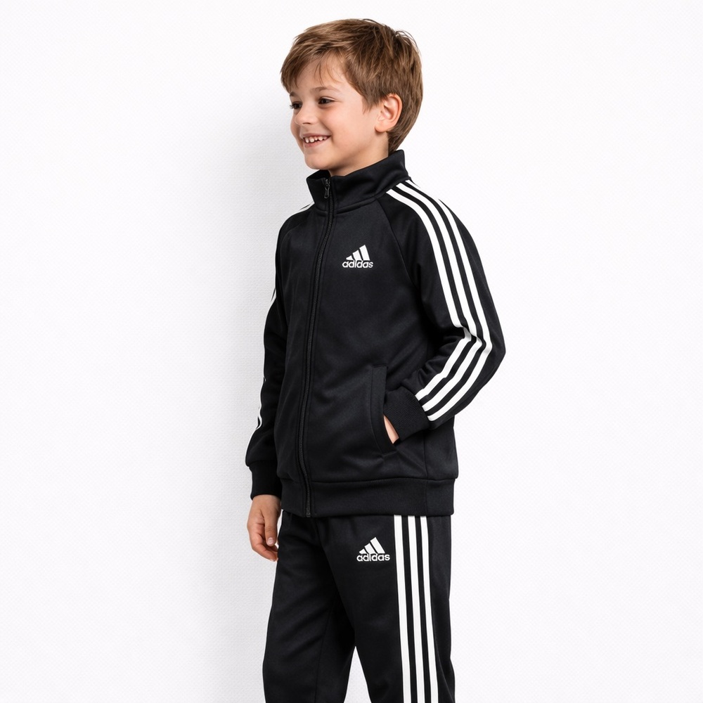 Adidas Youth Black and White Tracksuit